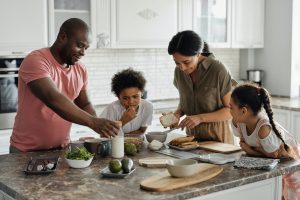 a group cooking