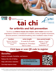TAI CHI Classes being offered